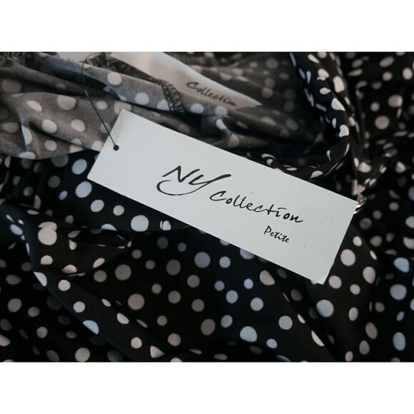 NY Collection Petite Printed Belted Maxi Polka Dots Skirt PS - Picture 7 of 9